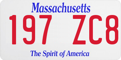 MA license plate 197ZC8