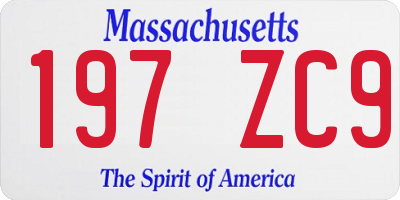 MA license plate 197ZC9