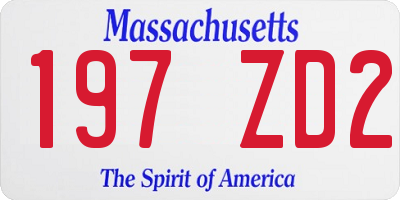 MA license plate 197ZD2