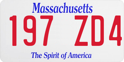 MA license plate 197ZD4