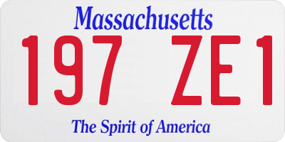 MA license plate 197ZE1