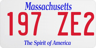 MA license plate 197ZE2