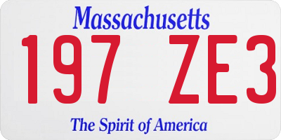 MA license plate 197ZE3