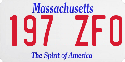MA license plate 197ZF0