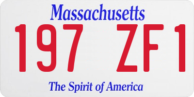 MA license plate 197ZF1