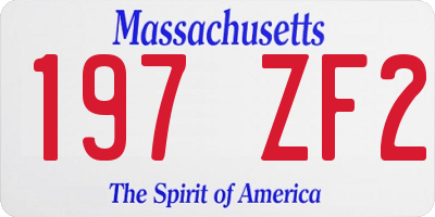 MA license plate 197ZF2