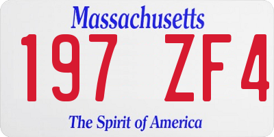 MA license plate 197ZF4