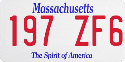 MA license plate 197ZF6