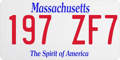 MA license plate 197ZF7
