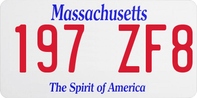 MA license plate 197ZF8