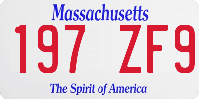 MA license plate 197ZF9