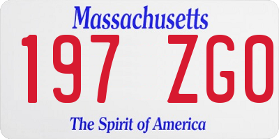 MA license plate 197ZG0