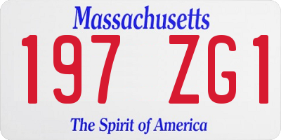 MA license plate 197ZG1