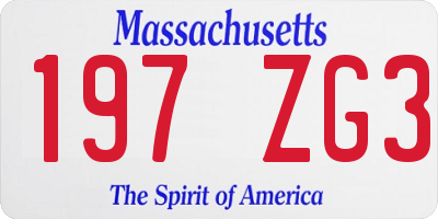 MA license plate 197ZG3