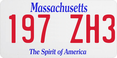 MA license plate 197ZH3