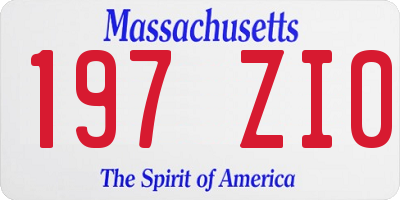 MA license plate 197ZI0