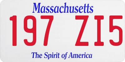 MA license plate 197ZI5
