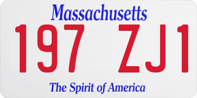 MA license plate 197ZJ1