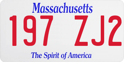 MA license plate 197ZJ2