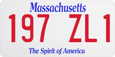 MA license plate 197ZL1