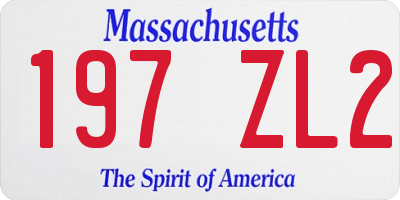 MA license plate 197ZL2