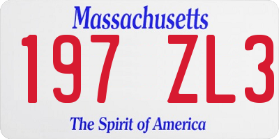 MA license plate 197ZL3