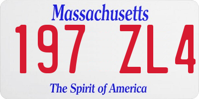 MA license plate 197ZL4