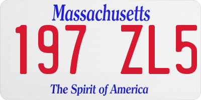 MA license plate 197ZL5