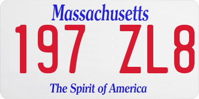 MA license plate 197ZL8