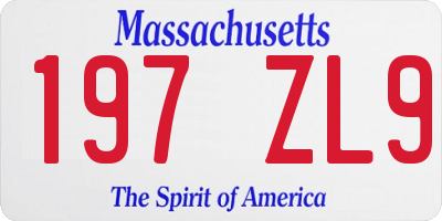 MA license plate 197ZL9
