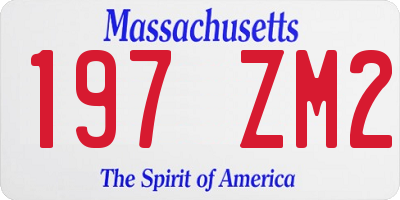 MA license plate 197ZM2