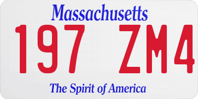 MA license plate 197ZM4