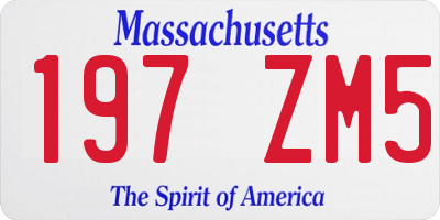 MA license plate 197ZM5