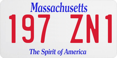 MA license plate 197ZN1