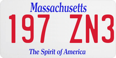 MA license plate 197ZN3