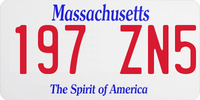 MA license plate 197ZN5