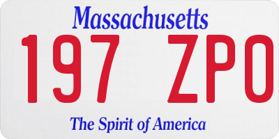 MA license plate 197ZP0