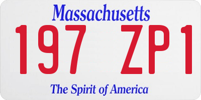 MA license plate 197ZP1
