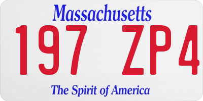 MA license plate 197ZP4