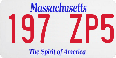 MA license plate 197ZP5