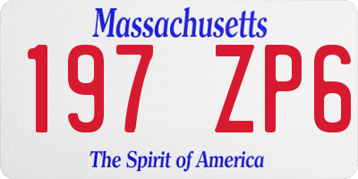 MA license plate 197ZP6