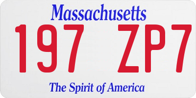 MA license plate 197ZP7