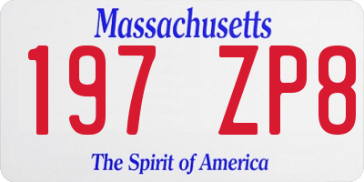 MA license plate 197ZP8