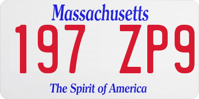 MA license plate 197ZP9