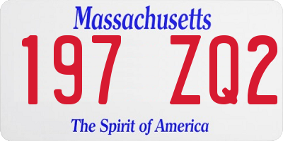 MA license plate 197ZQ2
