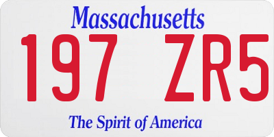 MA license plate 197ZR5