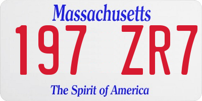 MA license plate 197ZR7