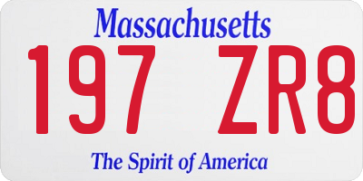 MA license plate 197ZR8
