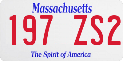 MA license plate 197ZS2
