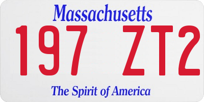 MA license plate 197ZT2